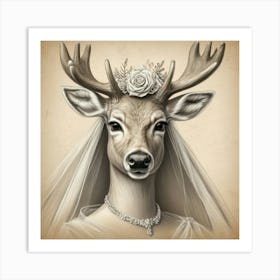 Bride Deer Art Print