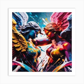 Angels Fighting Art Print