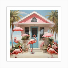 Pink Flamingos Art Print