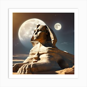 Sphinx In The Desert Art Print