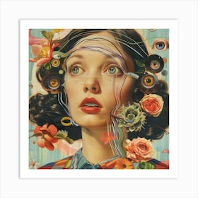 'A Woman With Flowers' Art Print