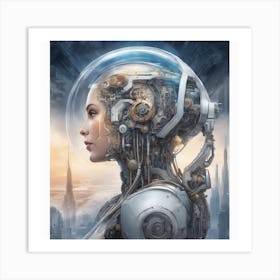 Futuristic Woman 4 Art Print