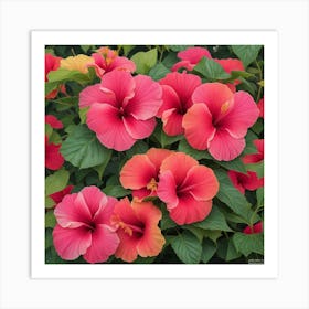 Beautiful Hibiscus Flowers Art Print