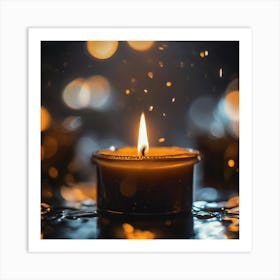 Candle On A Table Art Print