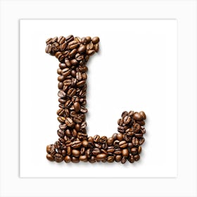 Letter L Made Of Coffee Beans 2 Art Print