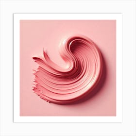 Pink Lipstick On A Pink Background Art Print