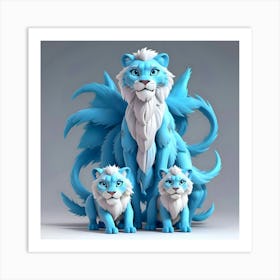 Ice Lions Art Print