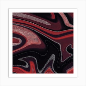 Abstract Red And Black Swirls Art Print