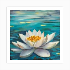 Lotus Flower In The Lake Art Print