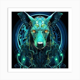 Cyborg Dog Art Print