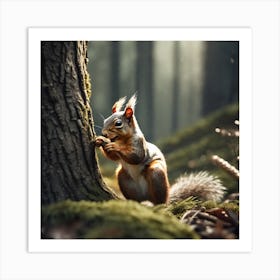 Squirrel In The Forest 252 Art Print