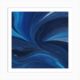 Abstract Blue Painting Art Print