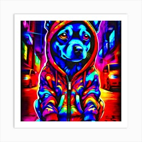 Psychedelic Street Dog Art Print