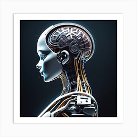 3d Rendering Of A Female Robot 6 Art Print