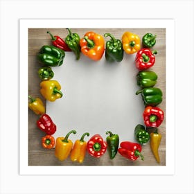 Colorful Peppers In A Frame 26 Art Print