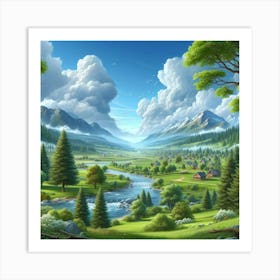 Landscape Painting Art Print