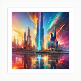 Futuristic City 131 Art Print