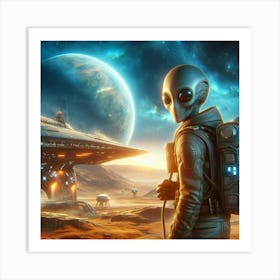 Alien In Space Art Print