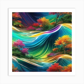 Rainbows And Trees Art Print