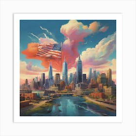 New York City Skyline art print Art Print