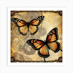 Steampunk Butterflies 3 Art Print