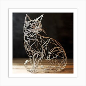 Wire Sculpture Cat 1 Art Print