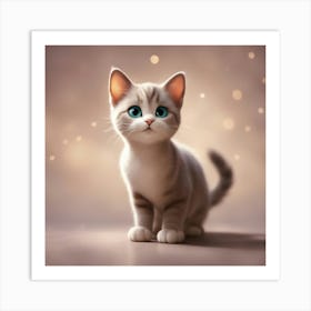 Cute Kitten With Blue Eyes 3 Art Print