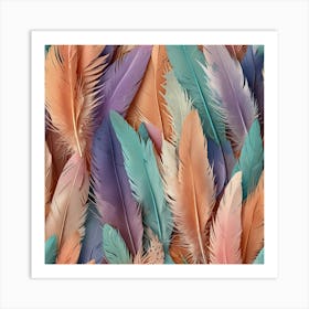 Feathers Seamless Pattern Art Print