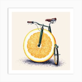 Orange Bicycle Art Print