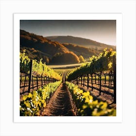 Vineyards At Sunset 4 Art Print