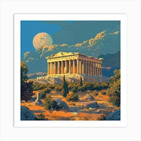 A Temple Of Olympian Zeus In Athens Lofi Illustr 1720008886 1 Art Print