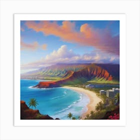 Hawaiian Sunset landscape 2 Art Print