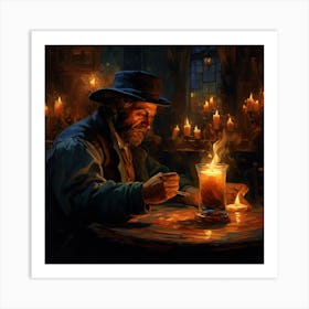 Man At A Bar Art Print