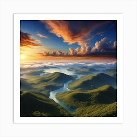 Sunrise Over The Mountains 7 Art Print