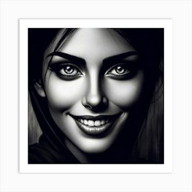 Black And White Portrait Of A Woman 35 Art Print