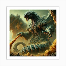 A Towering, Serpentine Kaiju Named Aphraxis, The A Art Print