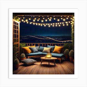 Patio With String Lights 3 Art Print
