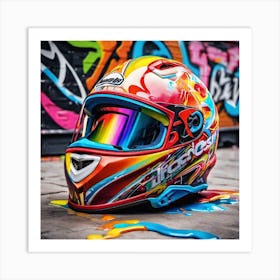 Motocross Helmet Art Print