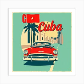 Vintage Car In Cuba Art Print