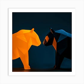 Two Origami Bears Art Print