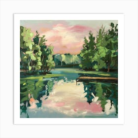 Sunset At The Lake Art Print