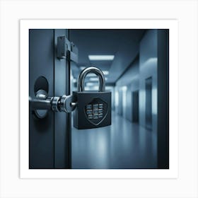 Padlock On A Door Art Print