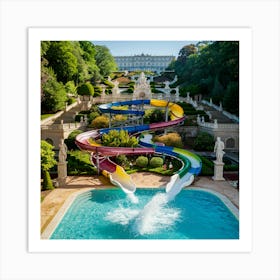 Water Slide In The Park Art Print