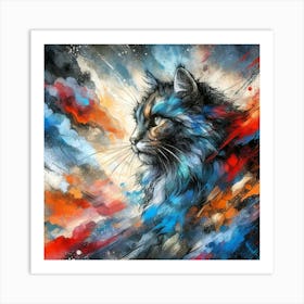 Feline Cat Creative Artwork Illustration 108 Art Print