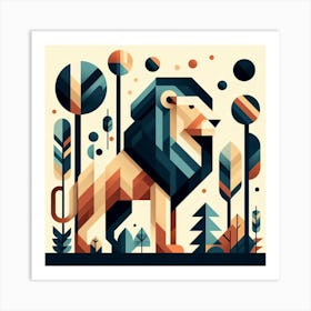 Geometric Lion 2 Art Print