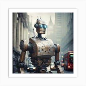 Robot On The Street 66 Art Print