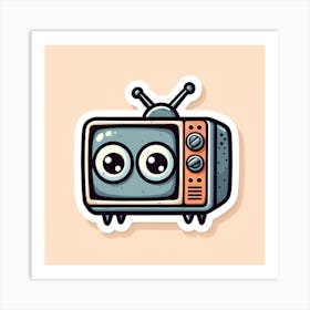 Cartoon Tv Sticker Art Print