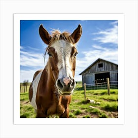 Head Horse Rural Farm Goat Nature Field Mammal Pony Animal Grass Cow Equestrian Pasture (7) Art Print