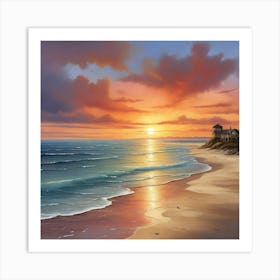 Sunset At The Beach 5 Art Print