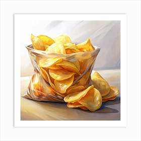 Bag Of Potato Chips Art Print